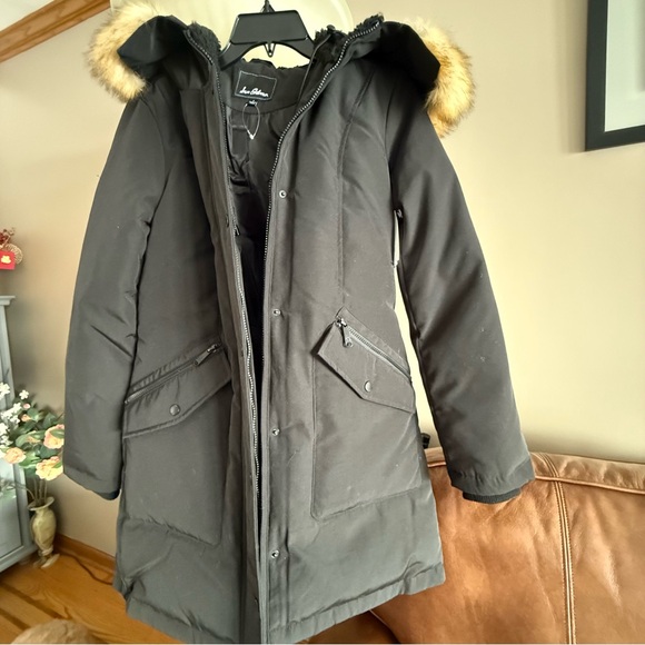 Women Sam Edelman Winter Coat Jacket Hooded W/Fur Pocket Size M